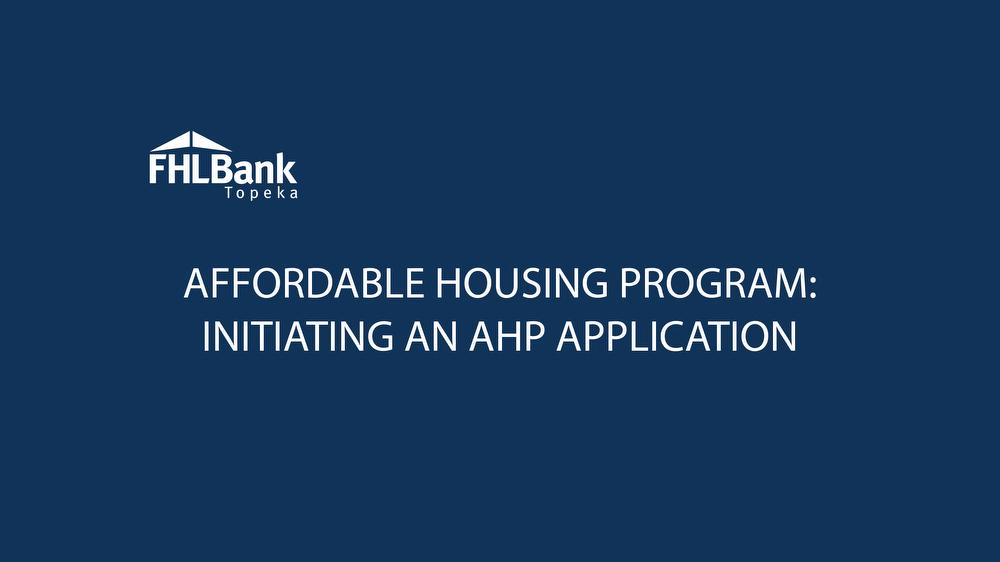 Initiating an AHP Application